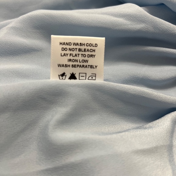 TULAROSA Natalie Mini Skirt in Baby Blue Revolve Smocked Waist Pull On SMALL - Picture 10 of 12